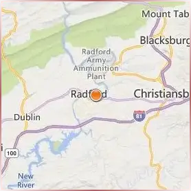Radford University Location Map Radford University Location Map